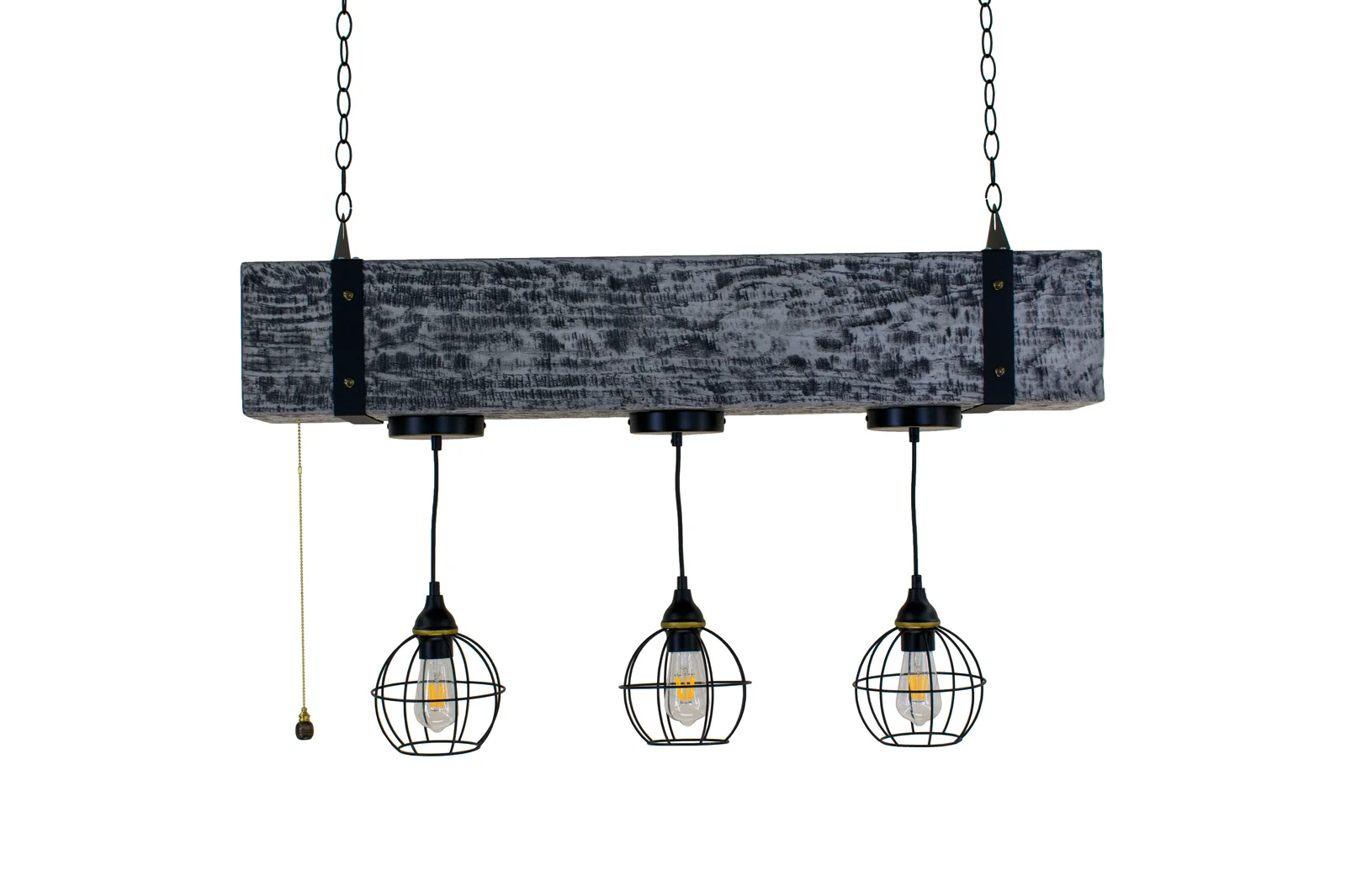 3-Bulb Sun-Beam, Antique Grey - 42 in with Remotes