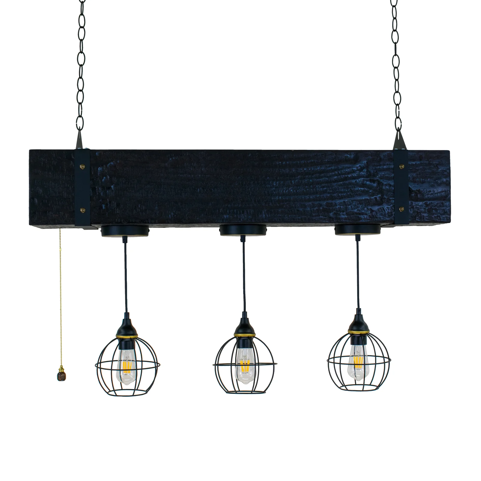 3-Bulb Sun-Beam, Espresso - 42 in. with Pull Chain Switch