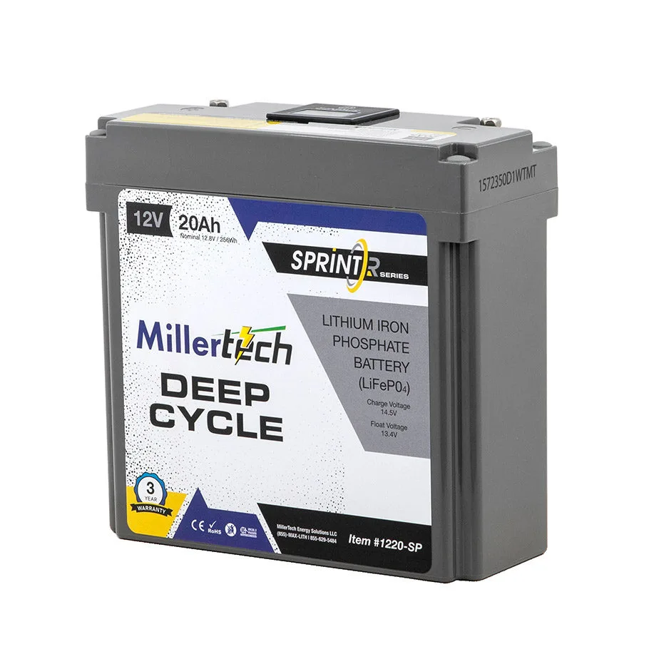 MillerTech SprintR Series 12V 20Ah Battery — MT-1220SP