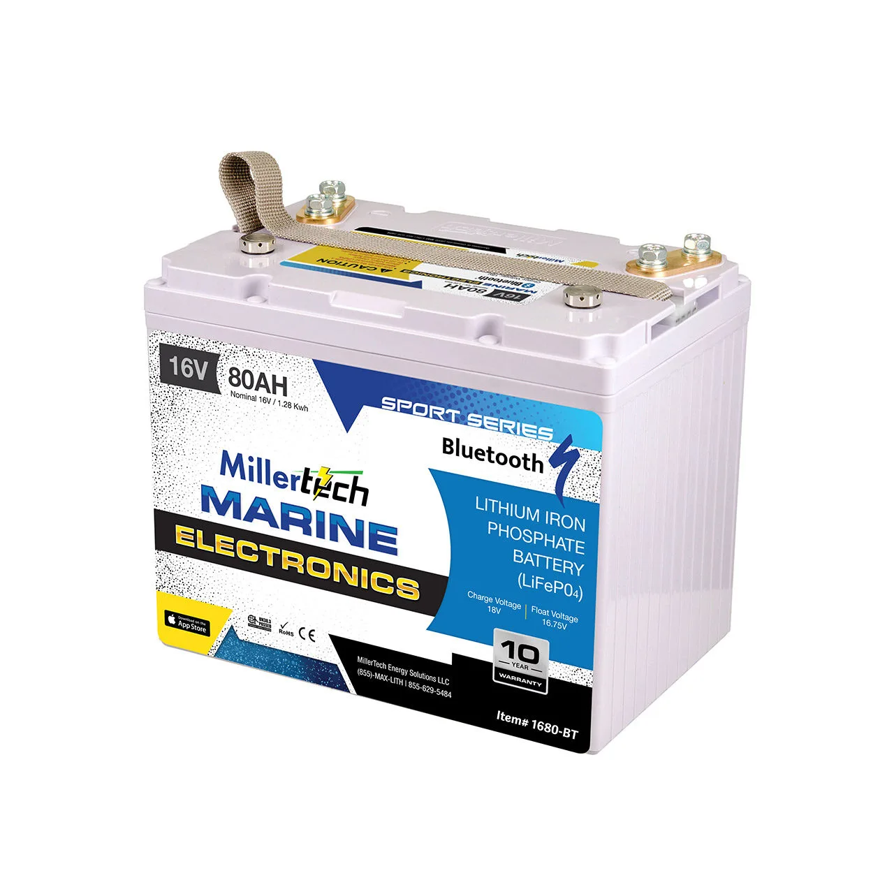 MillerTech Sport Series 16V 80Ah Battery — MT-1680-BT