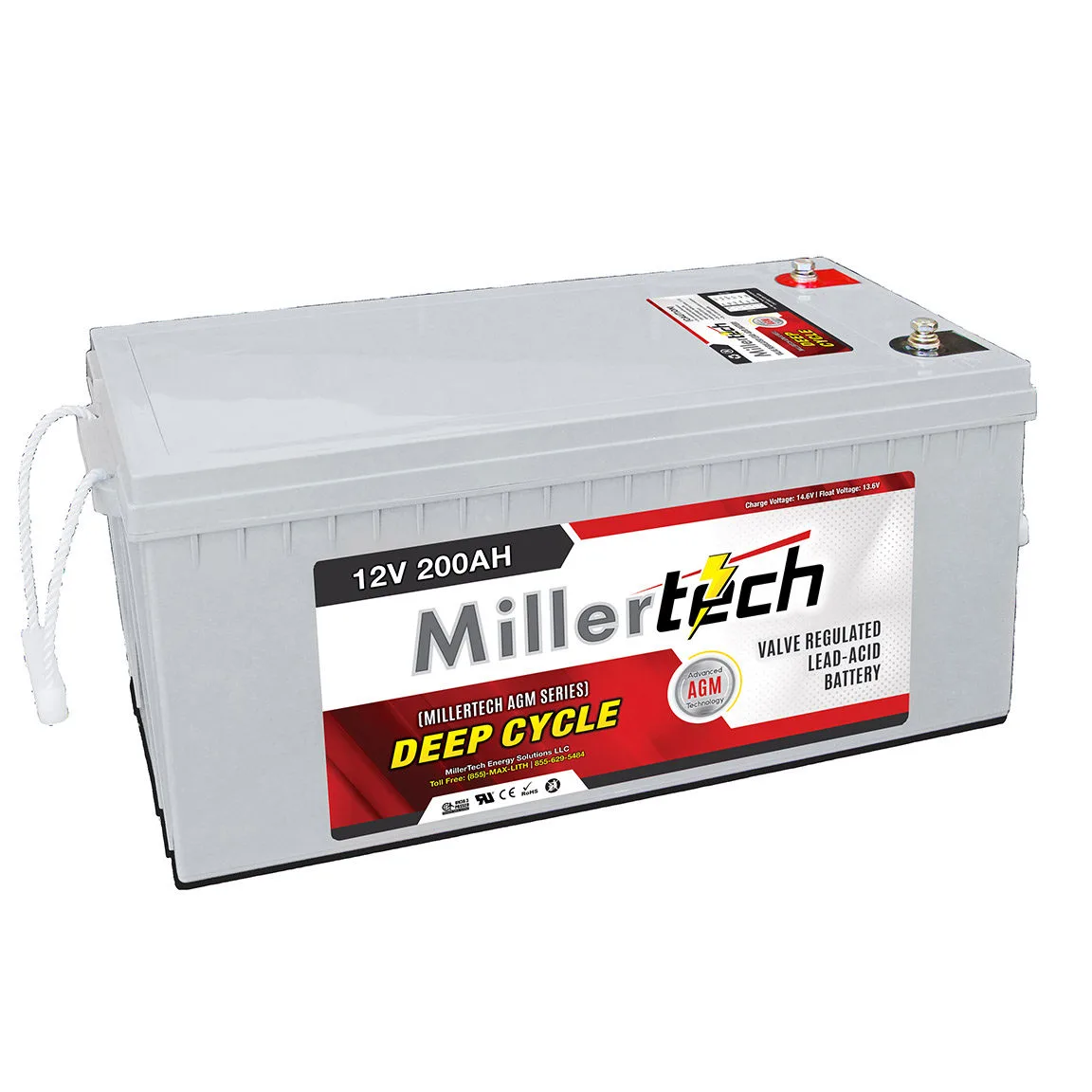 MillerTech AGM 12V 200Ah Deep-Cycle Battery — MT-200AGM