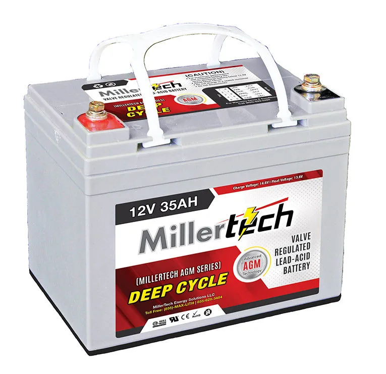 MillerTech AGM 12V 35Ah Deep-Cycle Battery — MT-35AGM