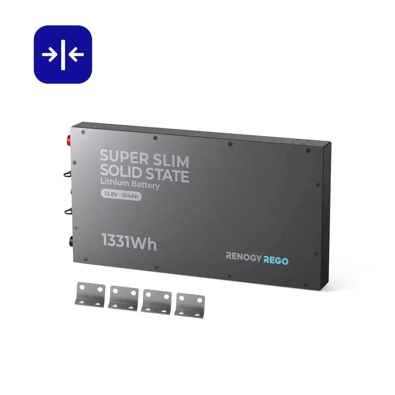 Renogy REGO 12V104Ah Superslim Solidstate Lithium Battery w/ Self-heating