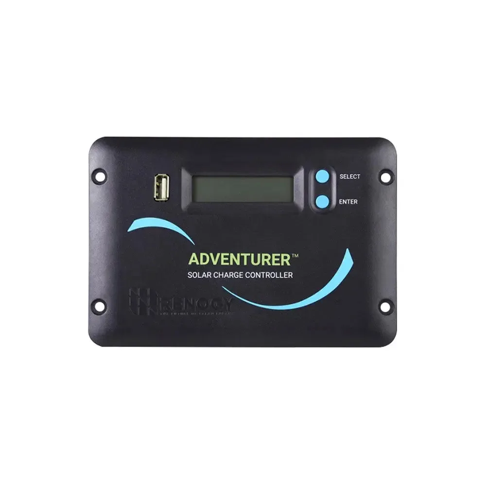 RNG-CTRL-ADV30-LI - Renogy Adventurer-Li 30A Negative-Ground PWM Flush Mount Charge Controller w/LCD Display