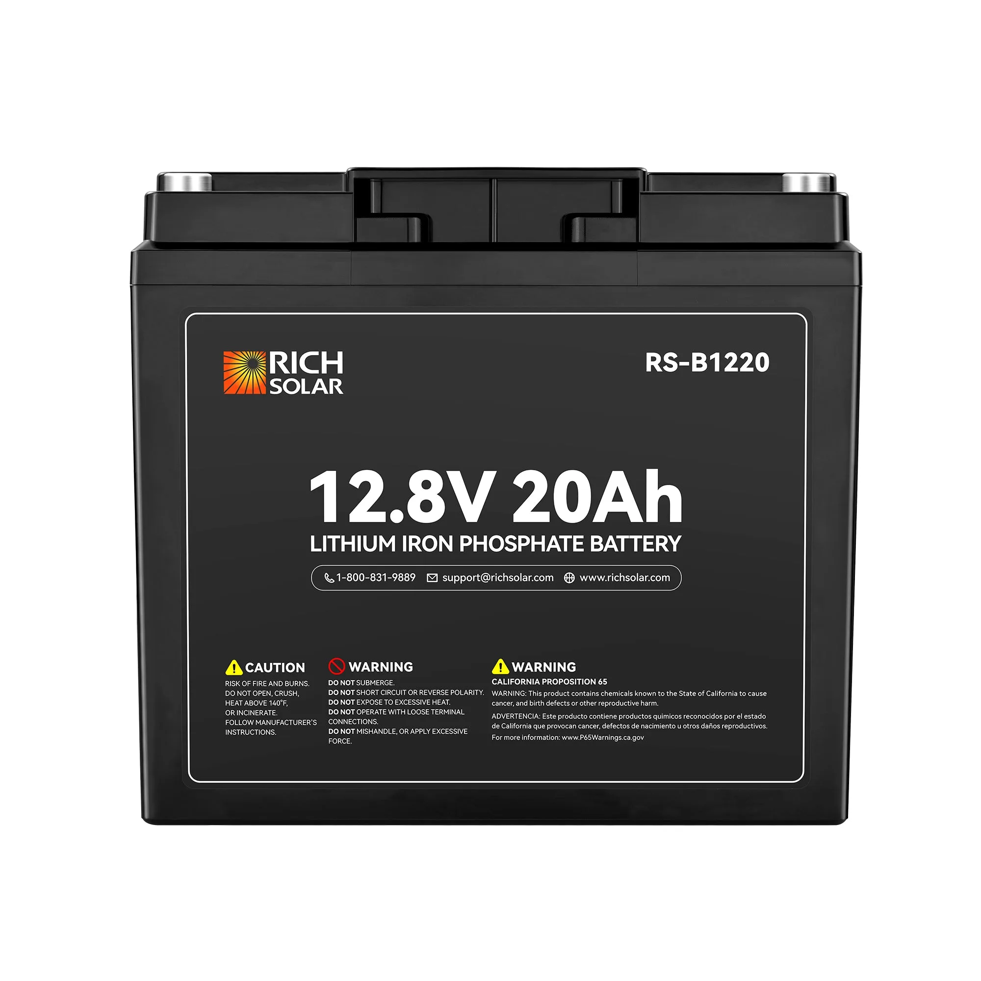 12V 20Ah LiFePO₄ Battery | 256Wh Lithium Battery, 3,000+ Cycles | for RV, Solar, Off-Grid, Marine & Backup