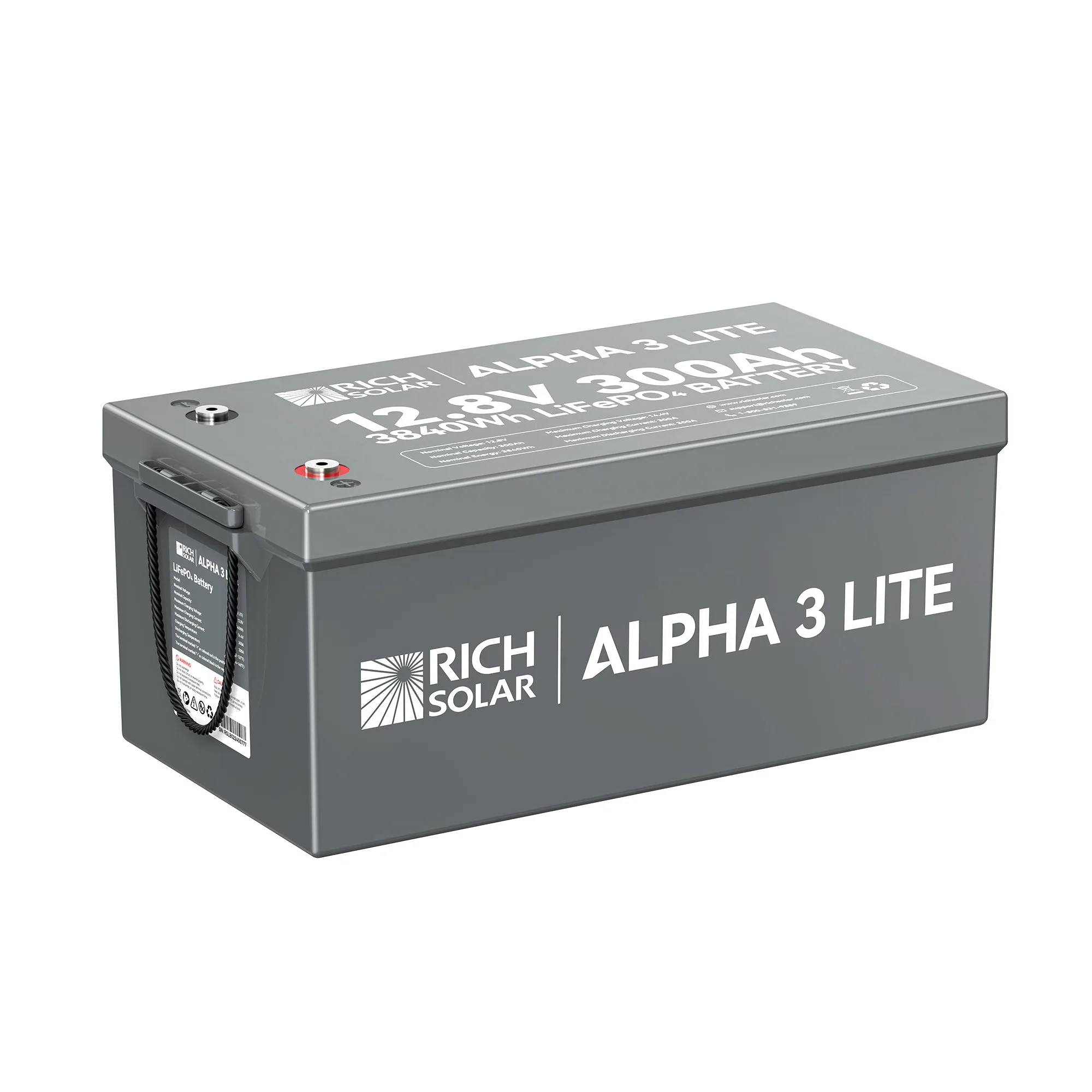 ALPHA 3 LITE | 12V 300Ah LiFePO4 Battery | 12V Lithium Battery for RVs, Cabins, Off-Grid | 4,000 Lifetime Cycles