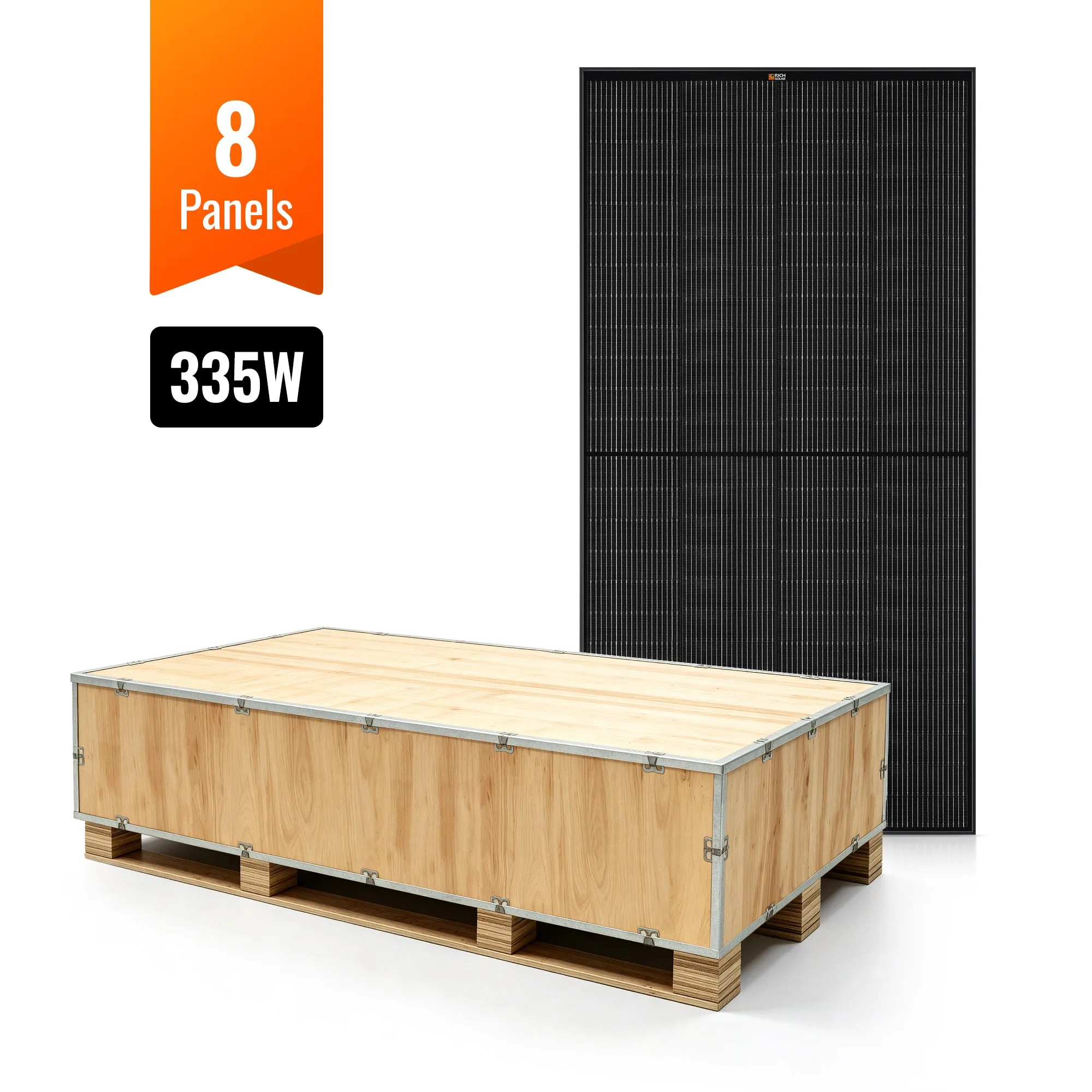MEGA 335 PRO ONYX | 335 Watt Solar Panel | Premium Grid-tie or Off-grid Solar Panel for Residential, Commercial, Agriculture | 25-Year Output Warranty | UL Certified