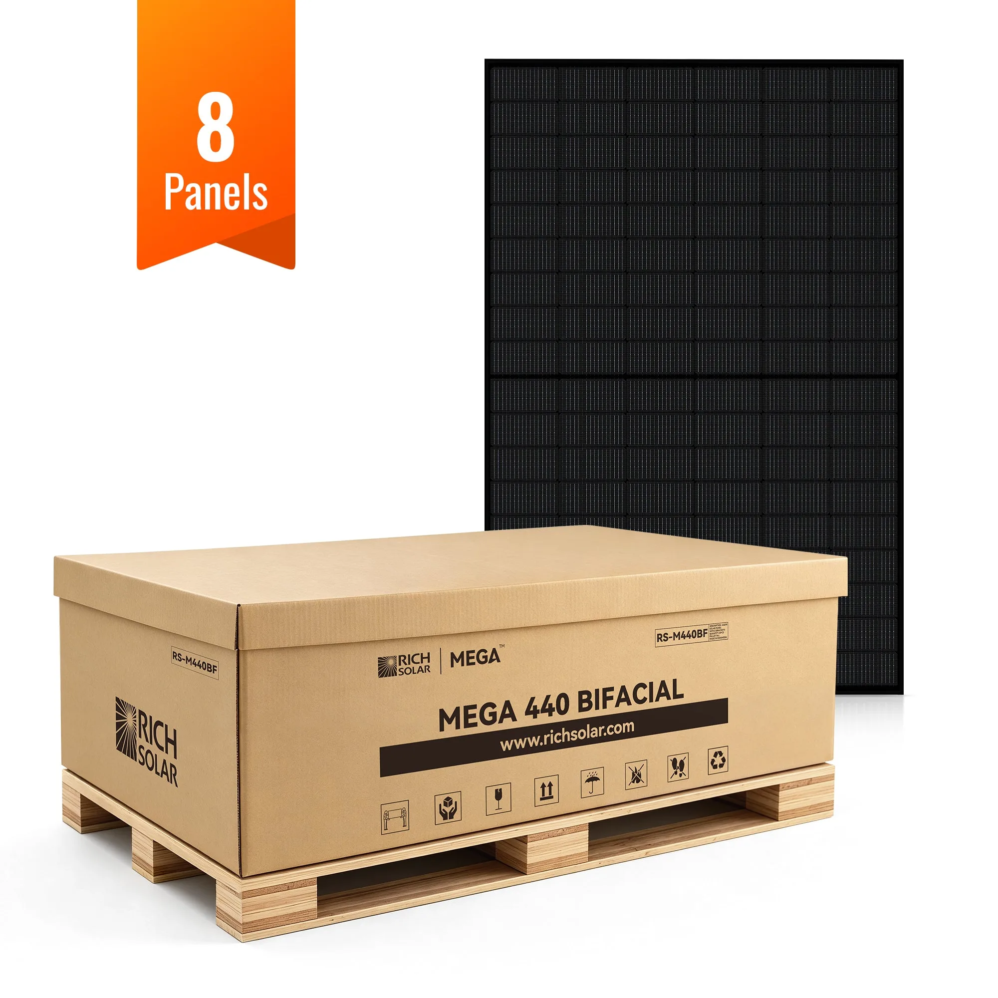 MEGA 440 BIFACIAL | 440W Bifacial N-Type Solar Panel | Premium 24V Grid-tie or Off-grid Solar Panel for Residential, Commercial, Agriculture | 25-Year Output Warranty