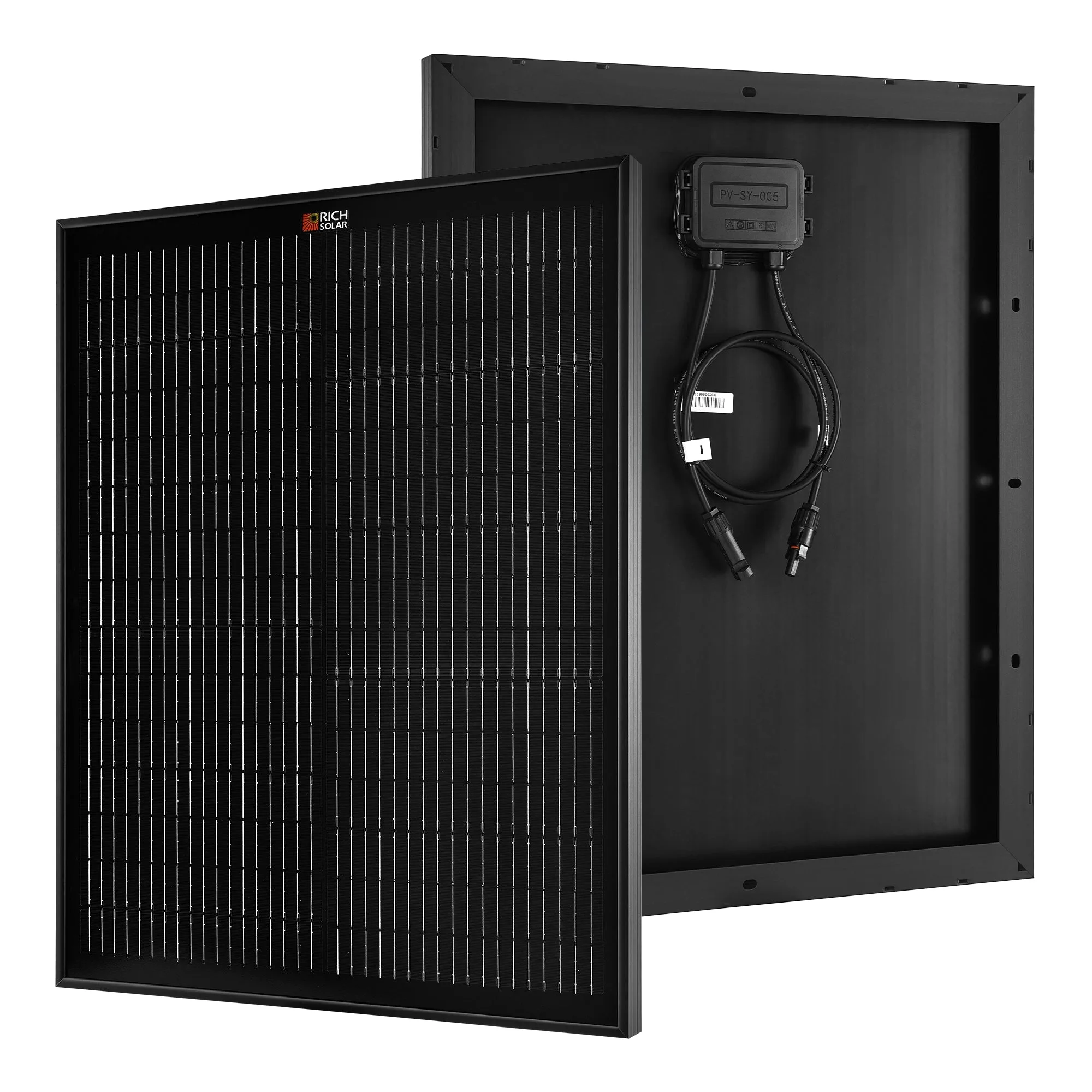 MEGA 50 ONYX | 50 Watt Solar Panel | Compact 12V Off-Grid Solar Panel for Boats, Vans, Trailers | 25-Year Output Warranty | UL Certified