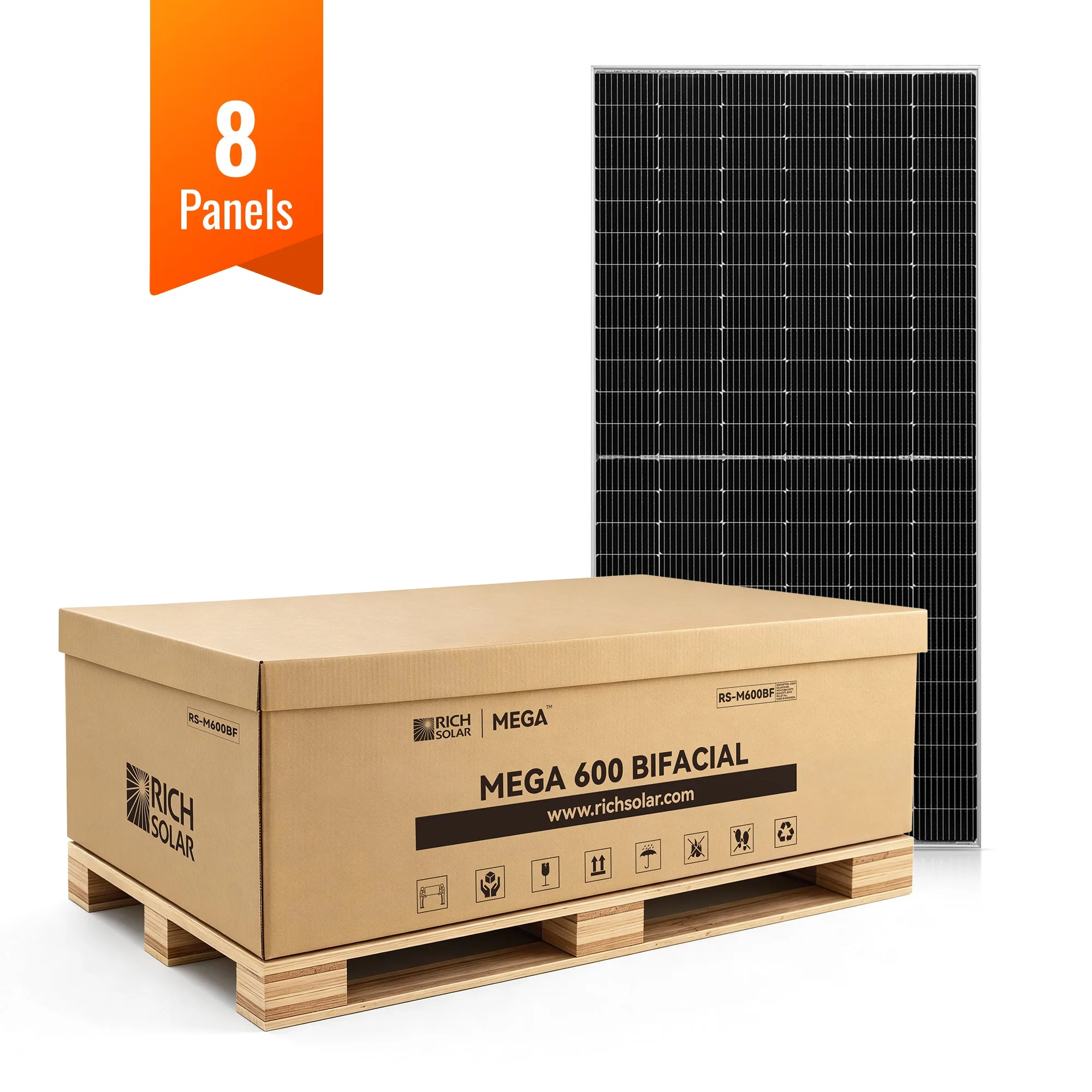 MEGA 600 BIFACIAL | 600 Watt Bifacial Solar Panel | Premium Grid-tie or Off-grid Solar Panel for Residential, Commercial, Agriculture | 25-Year Output Warranty | UL Certified