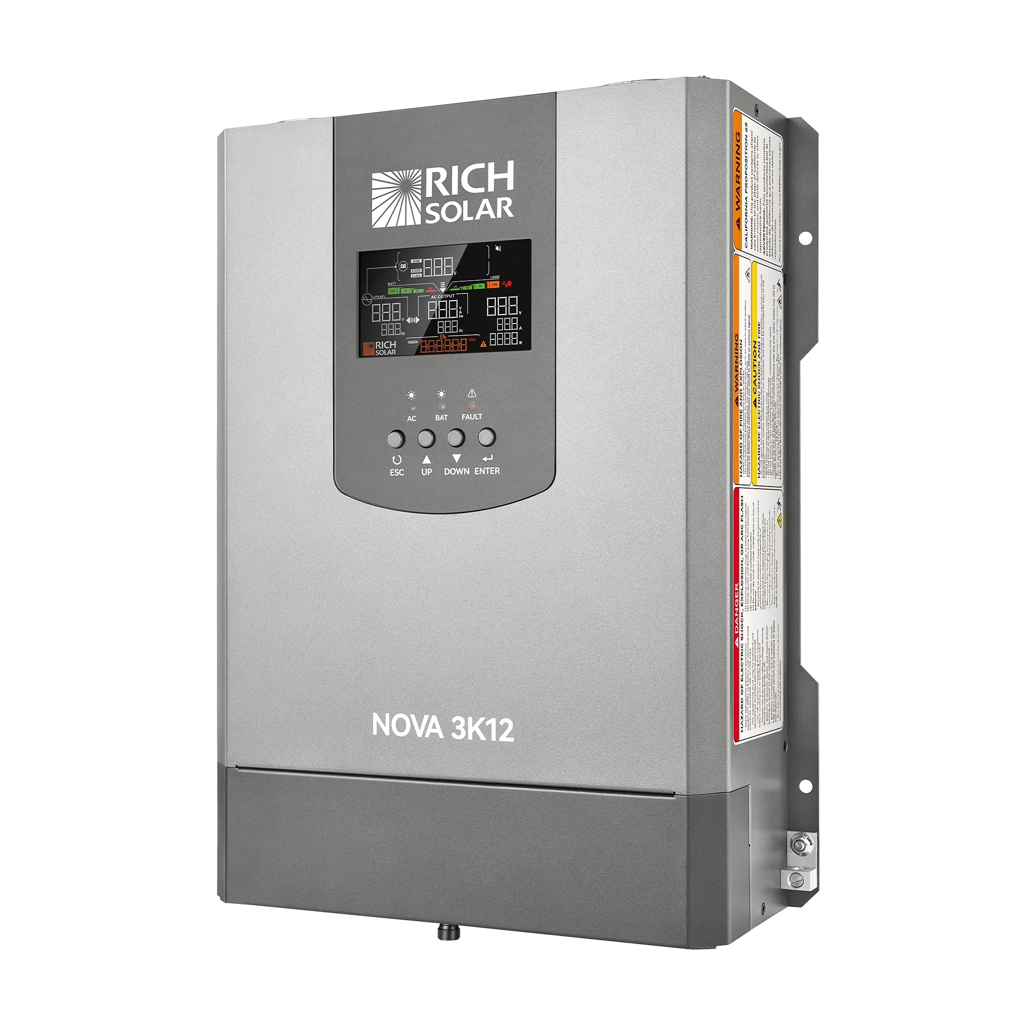 NOVA 3K12 | 3000W 12V Pure Sine Wave Inverter with Built-in Transfer Switch | UL458 Certified for RVs, Campers, Trailers, Vans